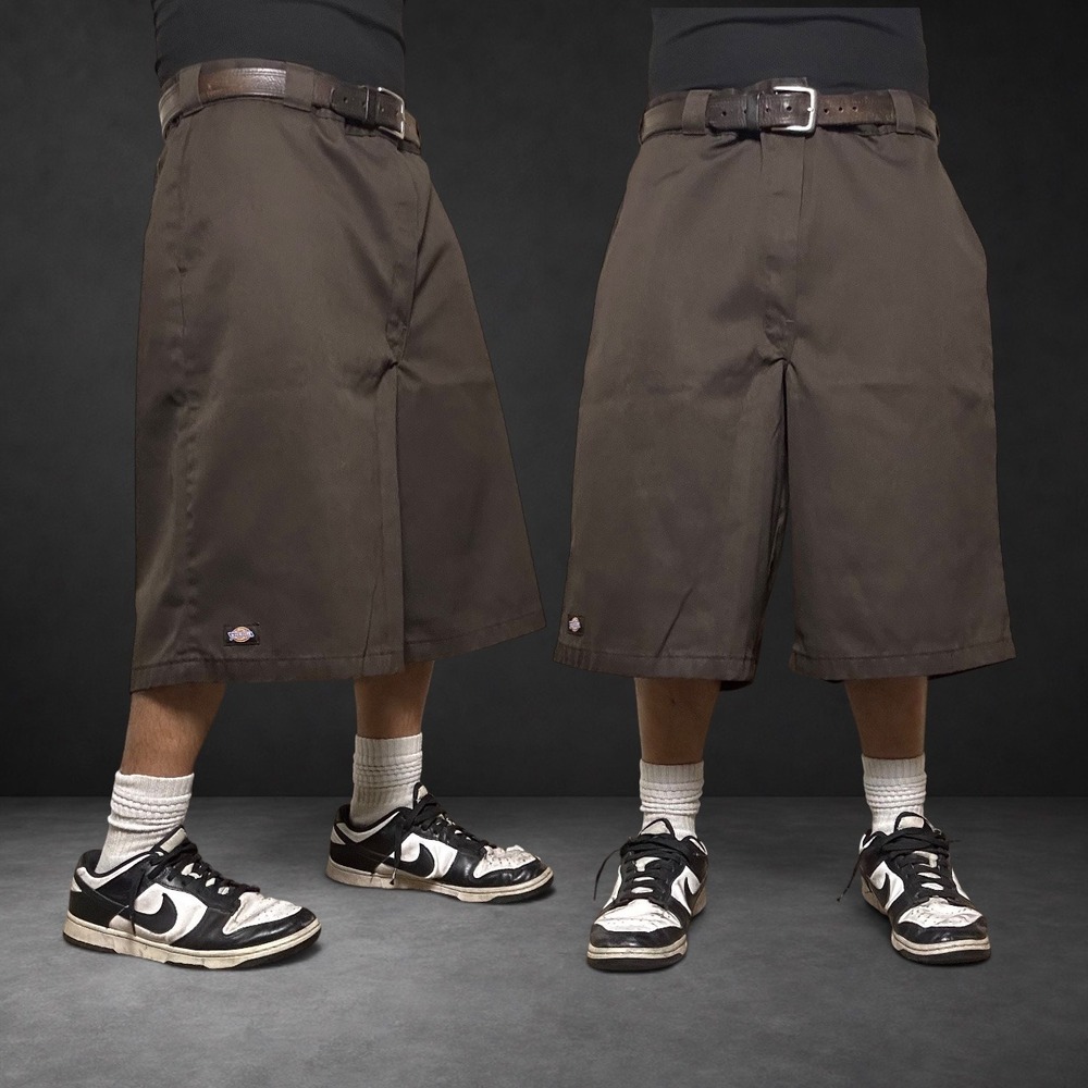 Dickies Loose Fit Work Shorts Brown Baggy Skater Y2K Size 44